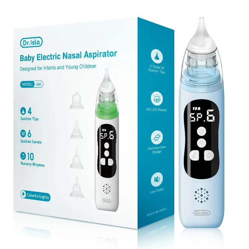 Dr.isla Baby Electric Nasal Aspirator Nose Suction Device with Food Grade Silicone Mouthpiece 6 Suction Modes and Soothing Music Lonzaro Kids