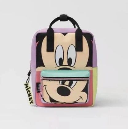 Disney Cartoon Mickey Mouse Cute Fashion Backpack Women's Minnie Canvas School Bag Fashion Large Capacity Backpack Girls Mochila Lonzaro Kids