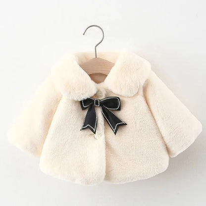 Winter Jacket For Baby Girl Clothes Fashion Christmas Princess Cloak Autumn Warm Faux Fur Girls Coat Plush Baby Outwear Lonzaro Kids