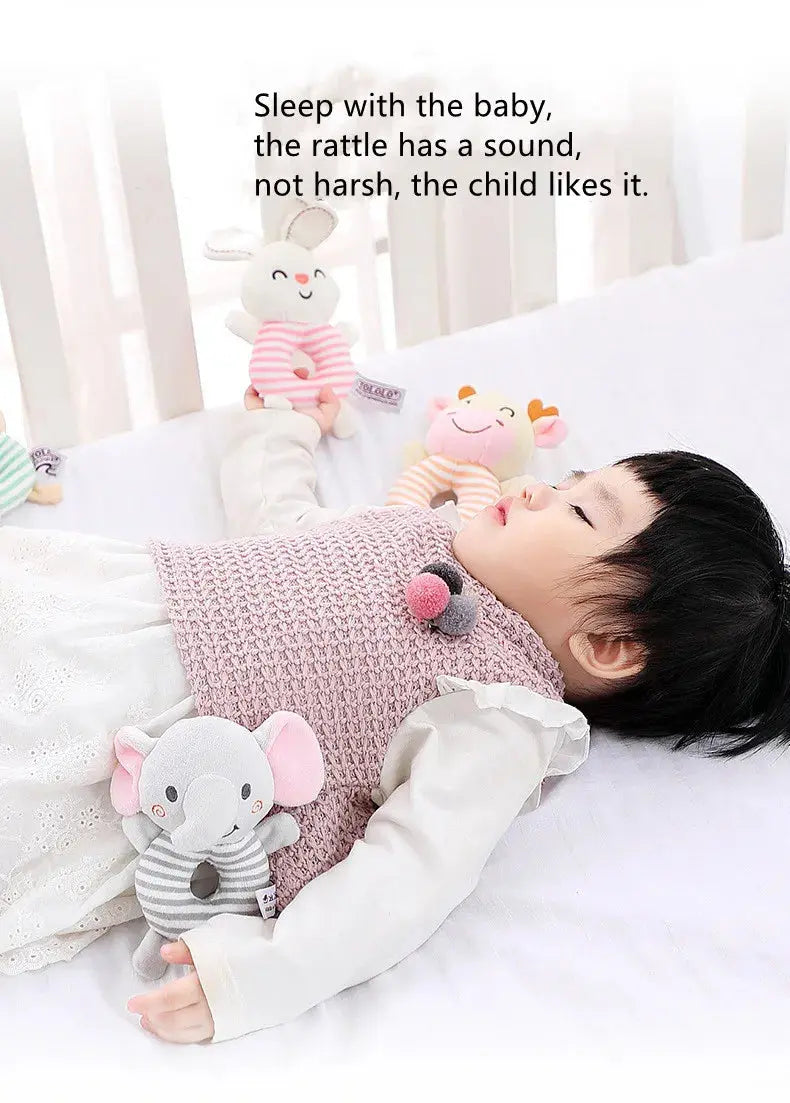 New Baby Rattle Toys Cartoon Animals Plush Infant Hand Ring Bed Toys for Newborn 0-24 Months Toddler Early Educational Toy Lonzaro Kids