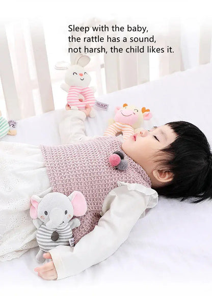 New Baby Rattle Toys Cartoon Animals Plush Infant Hand Ring Bed Toys for Newborn 0-24 Months Toddler Early Educational Toy Lonzaro Kids