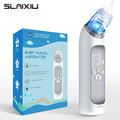 Baby Electric Nasal Aspirator Nose Suction Device with Food Grade Silicone Mouthpiece 3 Suction Modes and Soothing Music Lonzaro Kids