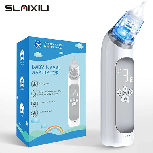 Baby Electric Nasal Aspirator Nose Suction Device with Food Grade Silicone Mouthpiece 3 Suction Modes and Soothing Music Lonzaro Kids