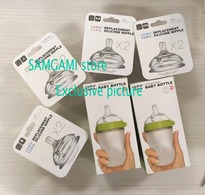 Silicone Baby Bottle Green/Pink 5 oz and 8 oz Baby Bottles 2 Pack BPA free Feeding bottle children kids Lonzaro Kids