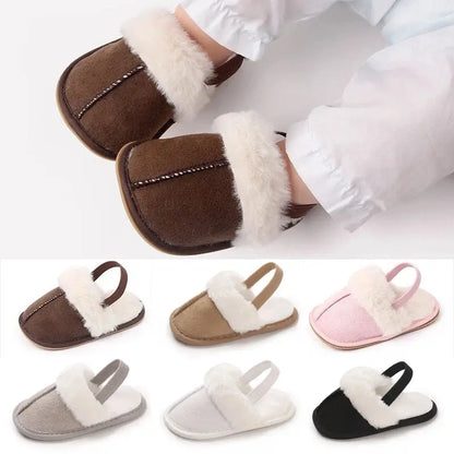 Spring and Winter Baby Shoes Cute Indoor Baby Fluffy Slippers Baby Toddler Boys and Girls Shoes Sandals First Step Walker 0-18M Lonzaro Kids