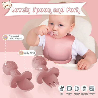 Kleintjes Snij- en Eetset: Borden, Bestek & Bibs - Lonzaro Kids