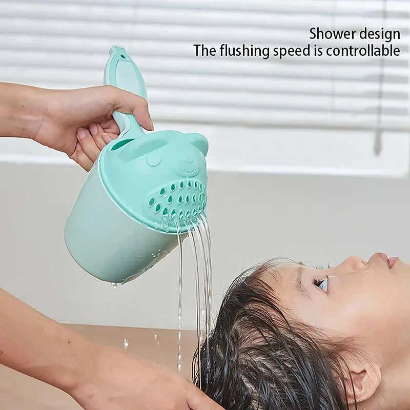 Cute Cartoon Baby Shower Shampoo Cup Kids Bathing Toys Bathroom Shower Shampoo Rinse Cup Hair Washing Spoon With Handle Lonzaro Kids