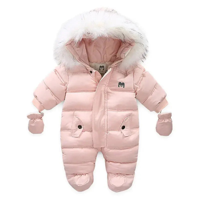 Winter Baby Jumpsuit Thick Warm Infant Hooded Inside Fleece Rompers Newborn Boy Girl Overalls Outerwear Kids Snowsuit Lonzaro Kids