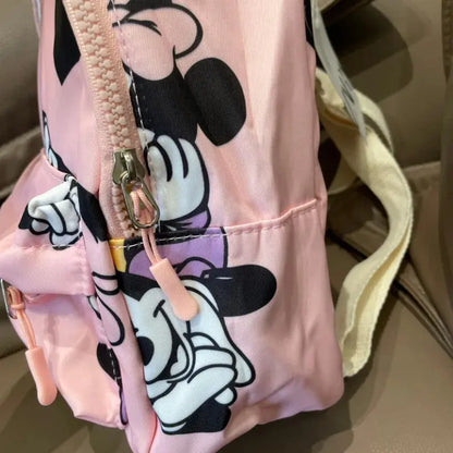 Disney Cartoon Mickey Mouse Cute Fashion Backpack Women's Minnie Canvas School Bag Fashion Large Capacity Backpack Girls Mochila Lonzaro Kids