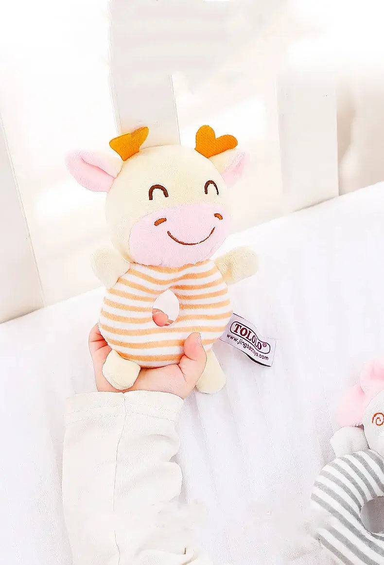 New Baby Rattle Toys Cartoon Animals Plush Infant Hand Ring Bed Toys for Newborn 0-24 Months Toddler Early Educational Toy Lonzaro Kids