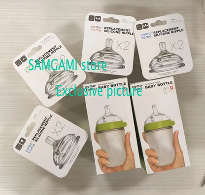 Silicone Baby Bottle Green/Pink 5 oz and 8 oz Baby Bottles 2 Pack BPA free Feeding bottle children kids Lonzaro Kids