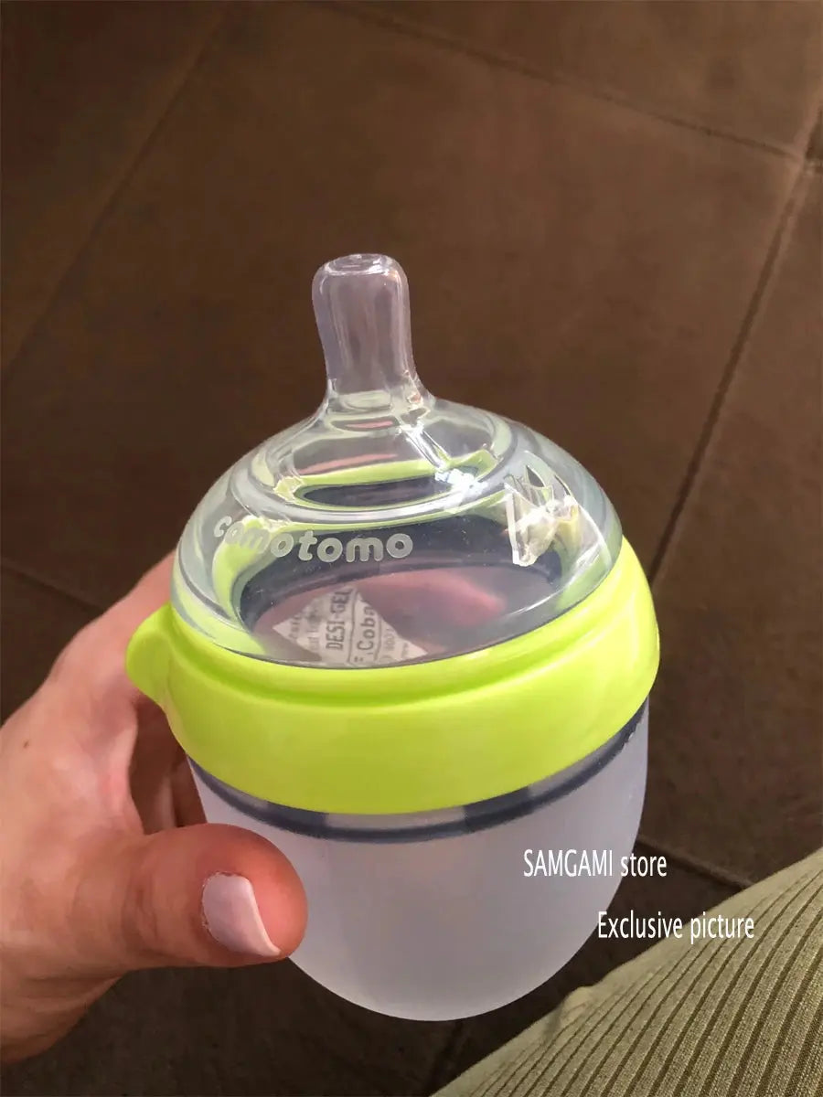Silicone Baby Bottle Green/Pink 5 oz and 8 oz Baby Bottles 2 Pack BPA free Feeding bottle children kids Lonzaro Kids