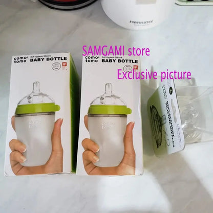Silicone Baby Bottle Green/Pink 5 oz and 8 oz Baby Bottles 2 Pack BPA free Feeding bottle children kids Lonzaro Kids