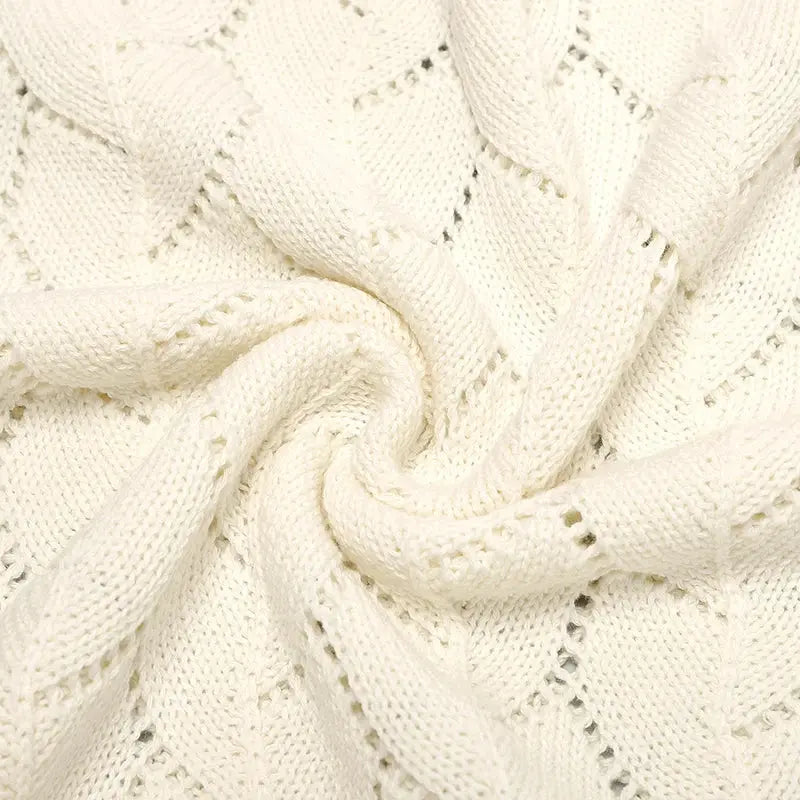 Anti-pilling Hollowed Newborn Baby Boys & Girls Late Spring To Autumn Blankets Breathable Knitted Cotton Infant Swaddle Wraps Lonzaro Kids