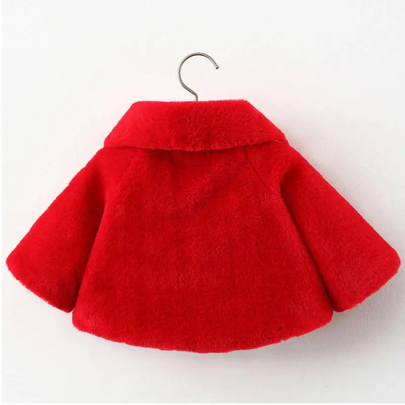 Winter Jacket For Baby Girl Clothes Fashion Christmas Princess Cloak Autumn Warm Faux Fur Girls Coat Plush Baby Outwear Lonzaro Kids