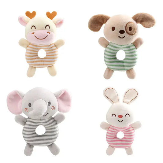 New Baby Rattle Toys Cartoon Animals Plush Infant Hand Ring Bed Toys for Newborn 0-24 Months Toddler Early Educational Toy Lonzaro Kids