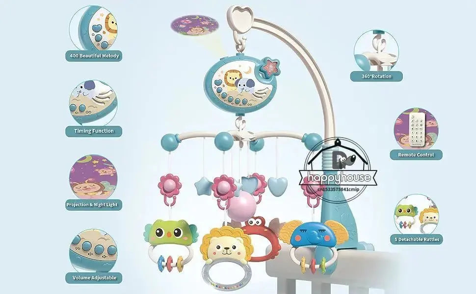 Musical Baby Crib Mobile with Lights Music Projection for Infants Remote Control Crib Toys for Newborn Baby Mobile for Crib Toys Lonzaro Kids