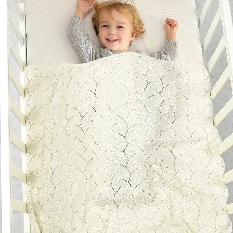 Anti-pilling Hollowed Newborn Baby Boys & Girls Late Spring To Autumn Blankets Breathable Knitted Cotton Infant Swaddle Wraps Lonzaro Kids