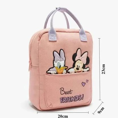 Disney Cartoon Mickey Mouse Cute Fashion Backpack Women's Minnie Canvas School Bag Fashion Large Capacity Backpack Girls Mochila Lonzaro Kids