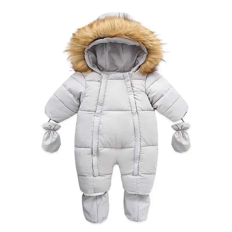 Winter Baby Jumpsuit Thick Warm Infant Hooded Inside Fleece Rompers Newborn Boy Girl Overalls Outerwear Kids Snowsuit Lonzaro Kids