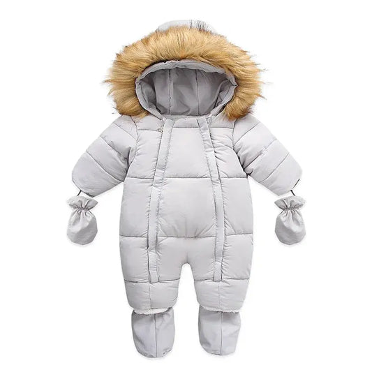 Winter Baby Jumpsuit Thick Warm Infant Hooded Inside Fleece Rompers Newborn Boy Girl Overalls Outerwear Kids Snowsuit Lonzaro Kids