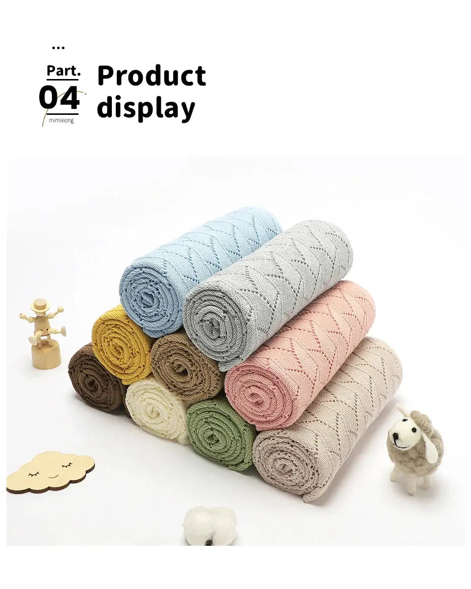 Anti-pilling Hollowed Newborn Baby Boys & Girls Late Spring To Autumn Blankets Breathable Knitted Cotton Infant Swaddle Wraps Lonzaro Kids
