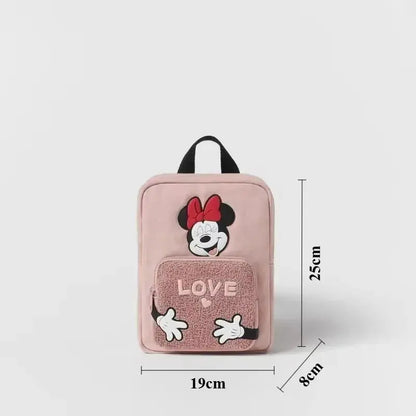 Disney Cartoon Mickey Mouse Cute Fashion Backpack Women's Minnie Canvas School Bag Fashion Large Capacity Backpack Girls Mochila Lonzaro Kids