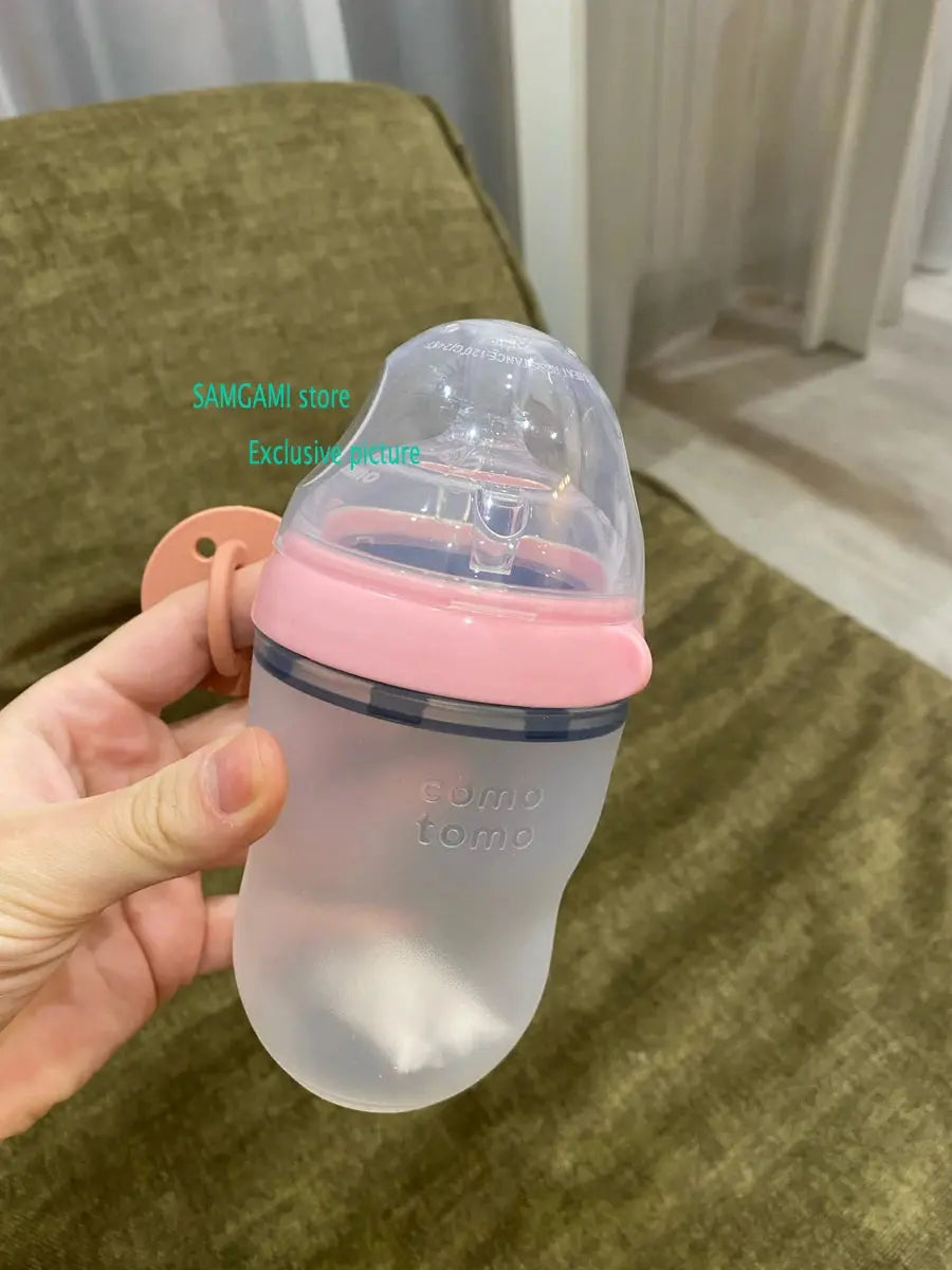 Silicone Baby Bottle Green/Pink 5 oz and 8 oz Baby Bottles 2 Pack BPA free Feeding bottle children kids Lonzaro Kids