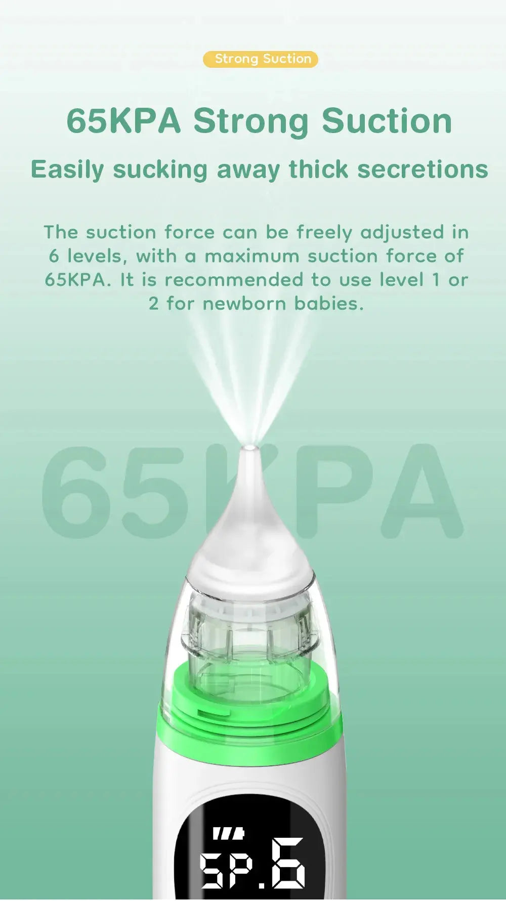 Dr.isla Baby Electric Nasal Aspirator Nose Suction Device with Food Grade Silicone Mouthpiece 6 Suction Modes and Soothing Music Lonzaro Kids