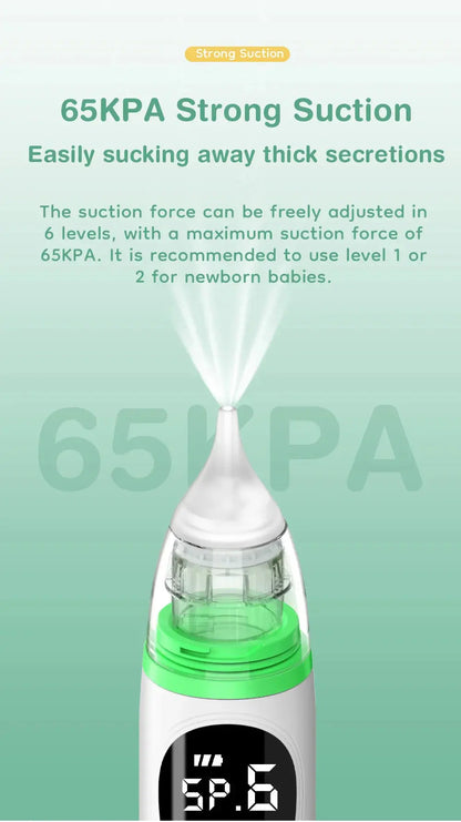 Dr.isla Baby Electric Nasal Aspirator Nose Suction Device with Food Grade Silicone Mouthpiece 6 Suction Modes and Soothing Music Lonzaro Kids