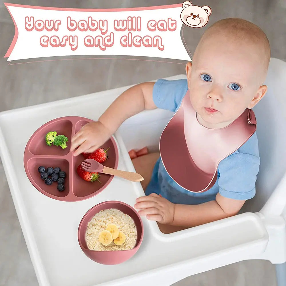 Kleintjes Snij- en Eetset: Borden, Bestek & Bibs - Lonzaro Kids