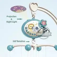 Musical Baby Crib Mobile with Lights Music Projection for Infants Remote Control Crib Toys for Newborn Baby Mobile for Crib Toys Lonzaro Kids