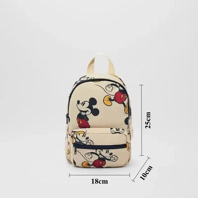Disney Cartoon Mickey Mouse Cute Fashion Backpack Women's Minnie Canvas School Bag Fashion Large Capacity Backpack Girls Mochila Lonzaro Kids
