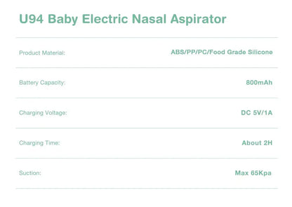 Dr.isla Baby Electric Nasal Aspirator Nose Suction Device with Food Grade Silicone Mouthpiece 6 Suction Modes and Soothing Music Lonzaro Kids