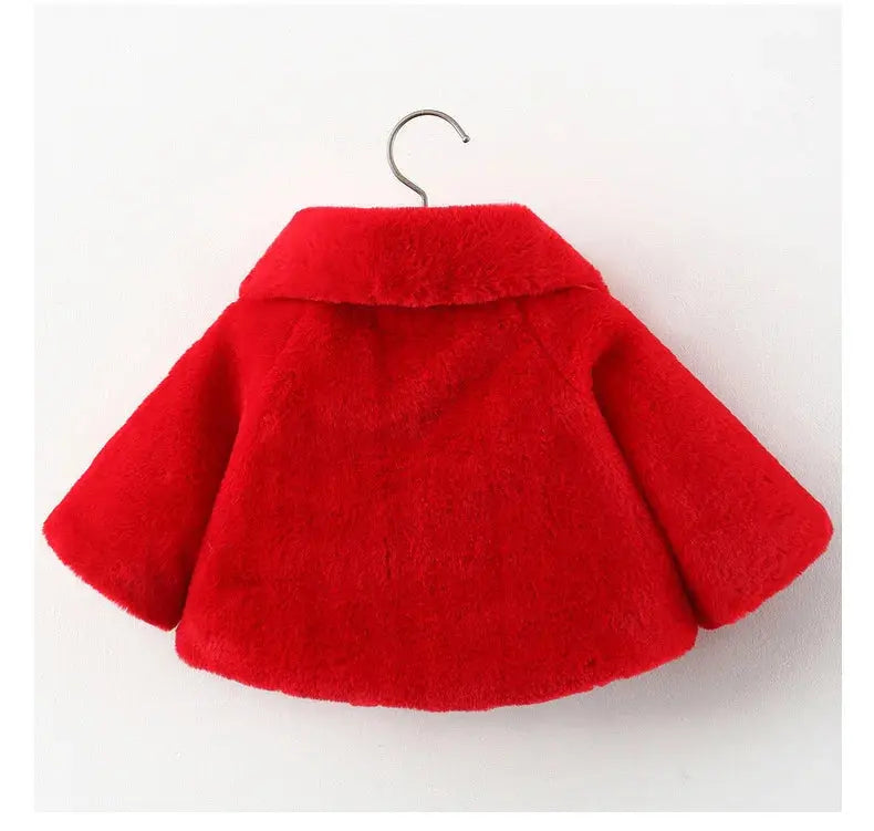 Winter Jacket For Baby Girl Clothes Fashion Christmas Princess Cloak Autumn Warm Faux Fur Girls Coat Plush Baby Outwear Lonzaro Kids