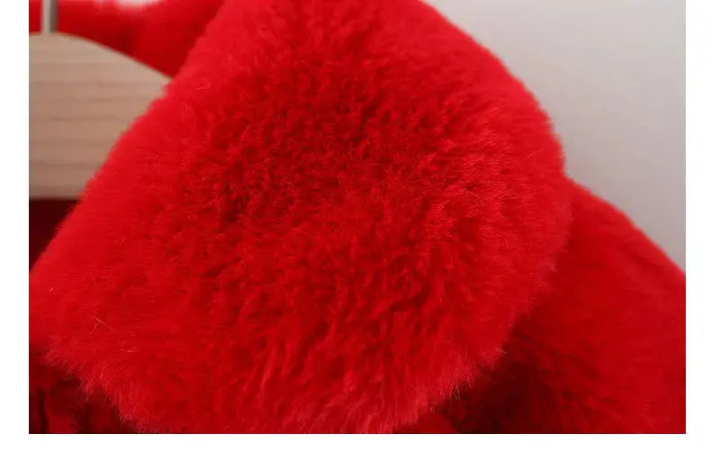 Winter Jacket For Baby Girl Clothes Fashion Christmas Princess Cloak Autumn Warm Faux Fur Girls Coat Plush Baby Outwear Lonzaro Kids