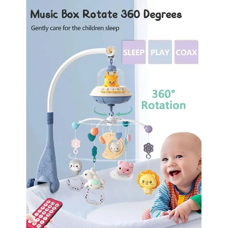 Musical Baby Crib Mobile with Lights Music Projection for Infants Remote Control Crib Toys for Newborn Baby Mobile for Crib Toys Lonzaro Kids