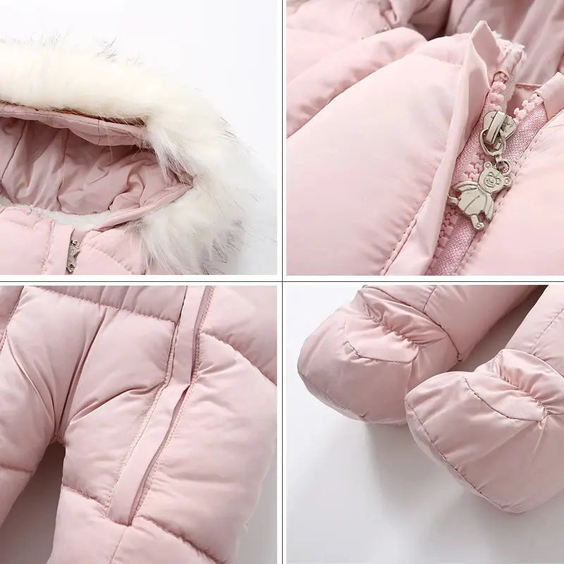 Winter Baby Jumpsuit Thick Warm Infant Hooded Inside Fleece Rompers Newborn Boy Girl Overalls Outerwear Kids Snowsuit Lonzaro Kids