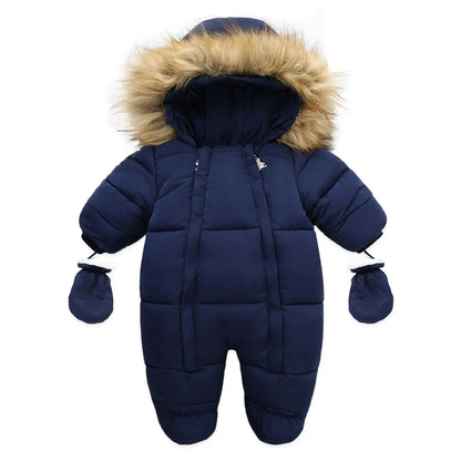 Winter Baby Jumpsuit Thick Warm Infant Hooded Inside Fleece Rompers Newborn Boy Girl Overalls Outerwear Kids Snowsuit Lonzaro Kids