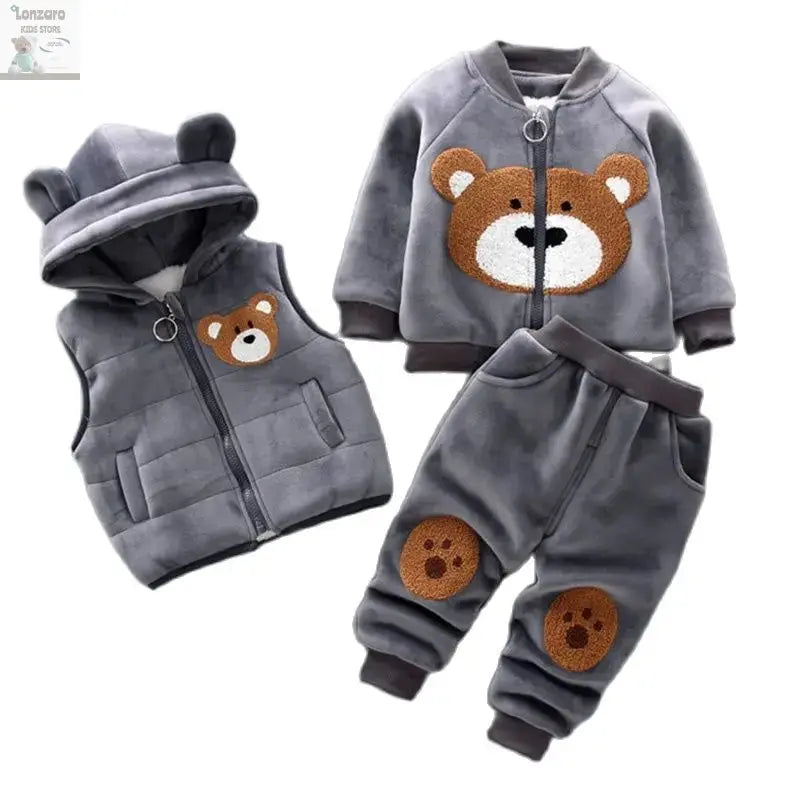 Schattige Fleece Baby Set met Beer print Lonzaro Kids
