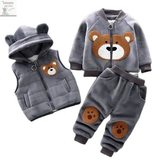Schattige Fleece Baby Set met Beer print Lonzaro Kids