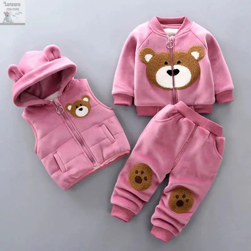 Schattige Fleece Baby Set met Beer print Lonzaro Kids