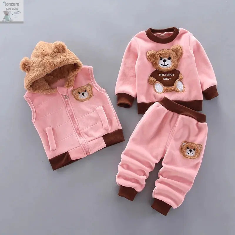 Schattige Fleece Baby Set met Beer print Lonzaro Kids