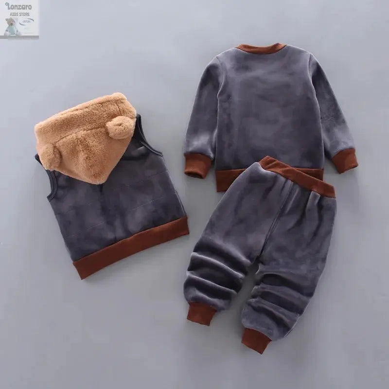 Schattige Fleece Baby Set met Beer print Lonzaro Kids