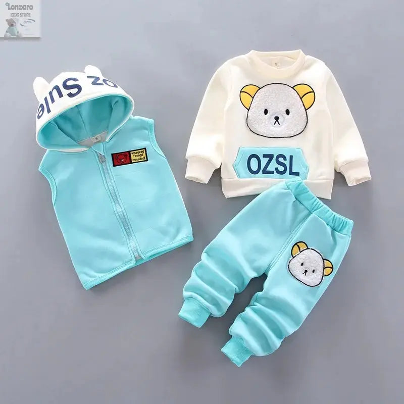 Schattige Fleece Baby Set met Beer print Lonzaro Kids