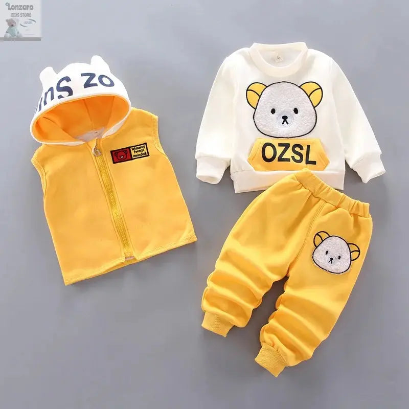 Schattige Fleece Baby Set met Beer print Lonzaro Kids