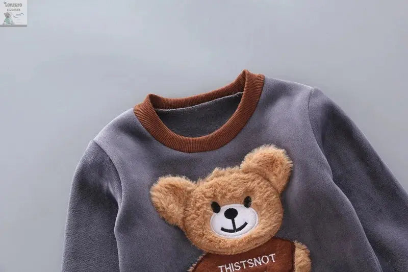 Schattige Fleece Baby Set met Beer print Lonzaro Kids