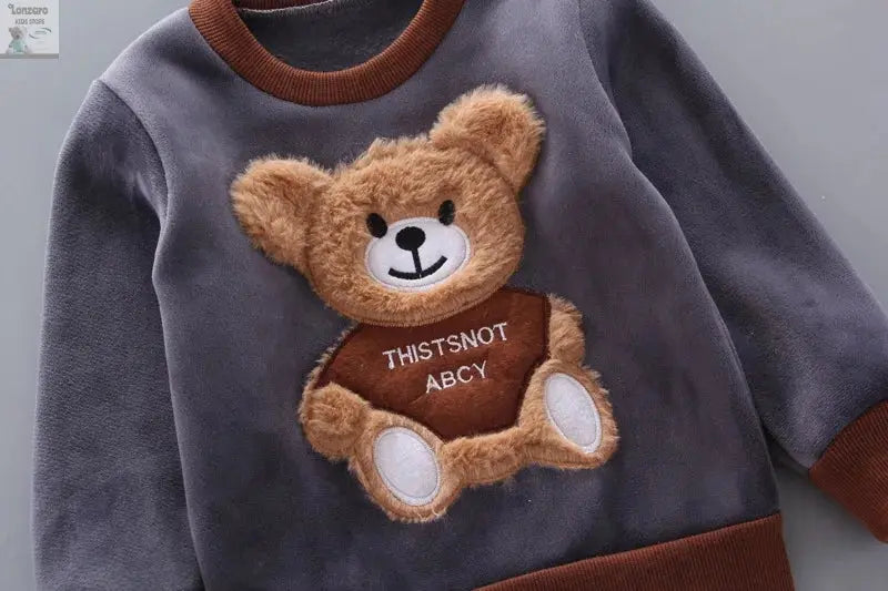 Schattige Fleece Baby Set met Beer print Lonzaro Kids