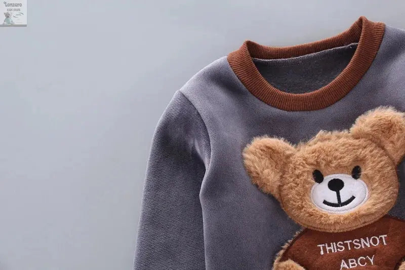 Schattige Fleece Baby Set met Beer print Lonzaro Kids