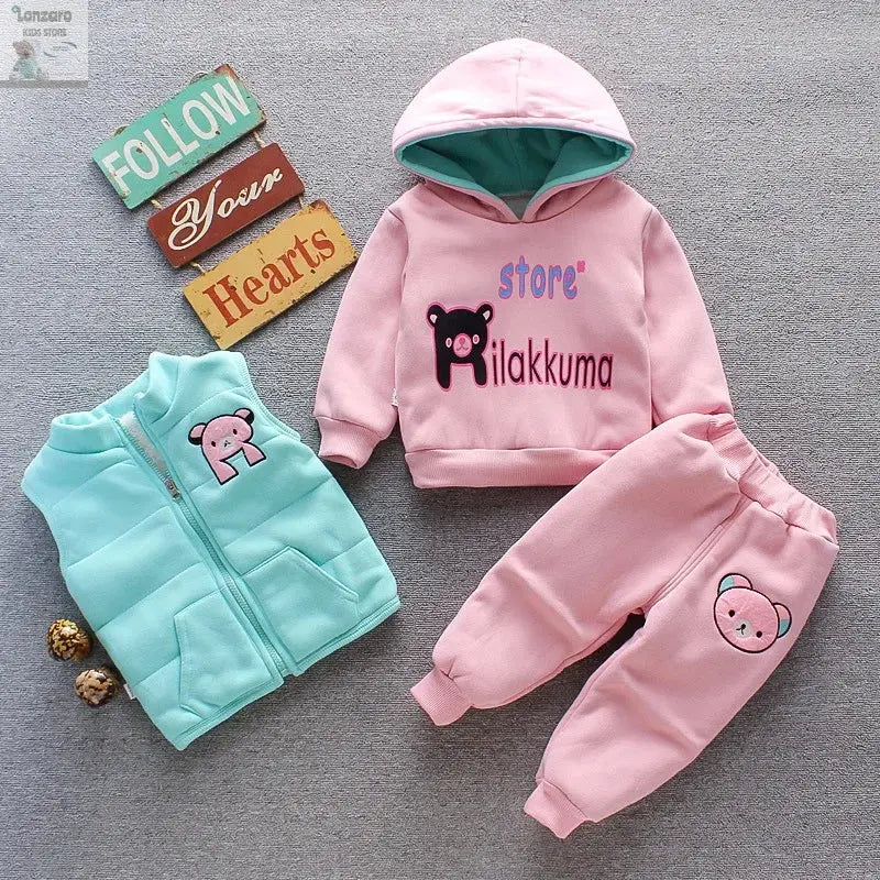 Schattige Fleece Baby Set met Beer print Lonzaro Kids